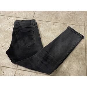 G-STAR 3301 SLIM Black Wash Denim DISTRESSED Skinny Jeans W31 L30 Button Fly EUC